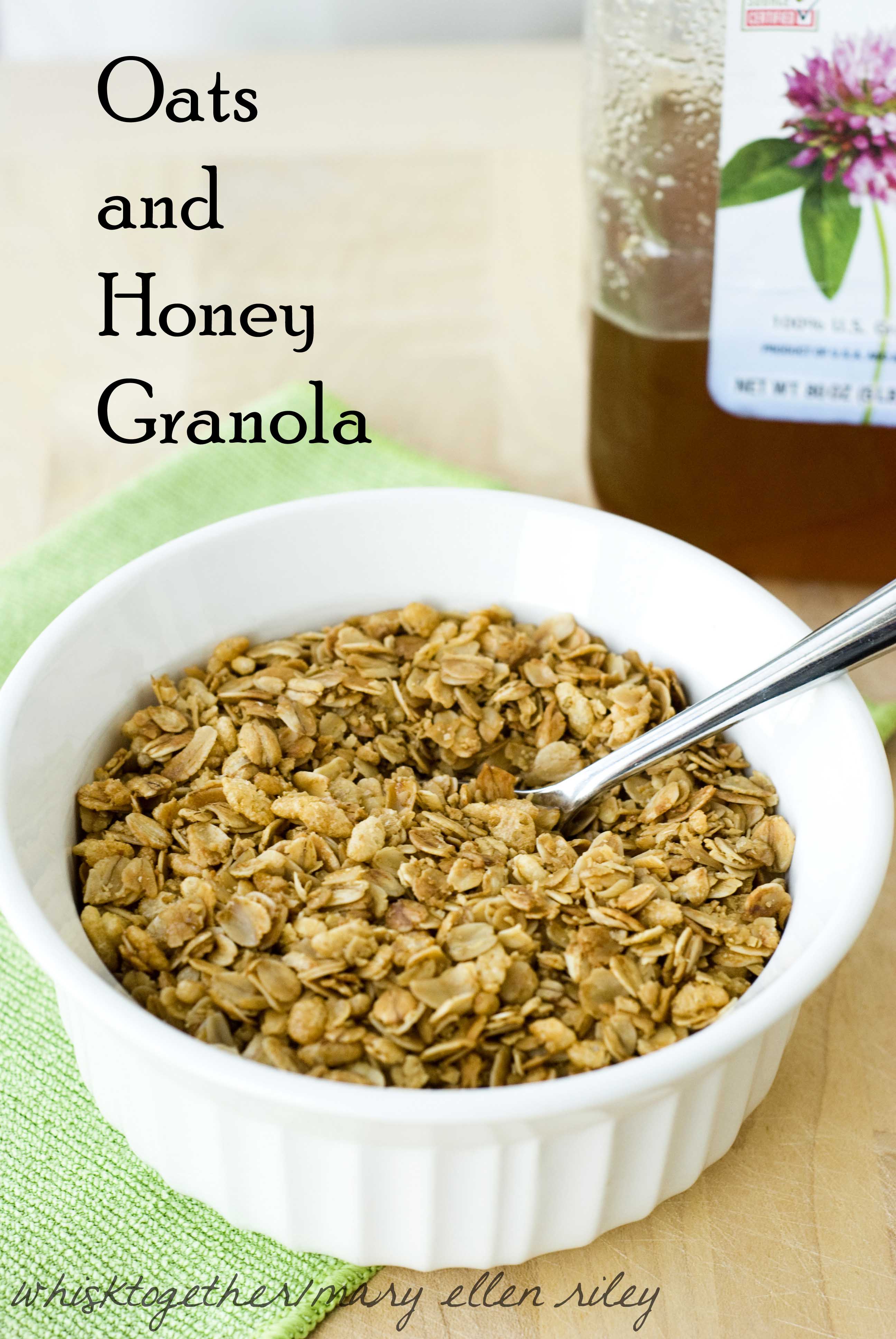 Homemade oat and honey granola